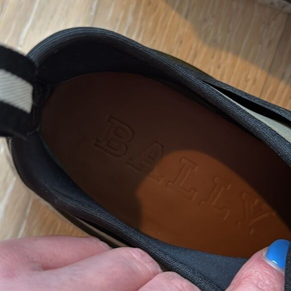 Bally Avro Neoprene Leather Sneakers Olive/Black Sz9 - Picture 10 of 12